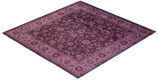 Contemporary Fine Vibrance Brown Wool Square Area Rug 6' 3" x 6' 5" - Solo Rugs