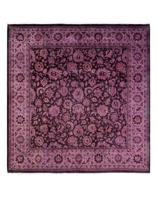 Contemporary Fine Vibrance Brown Wool Square Area Rug 6' 3" x 6' 5" - Solo Rugs