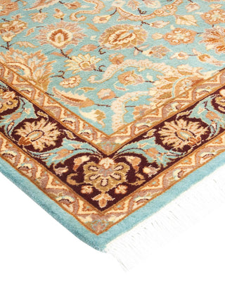 Traditional Mogul Light Blue Wool Area Rug 3' 2" x 4' 10" - Solo Rugs