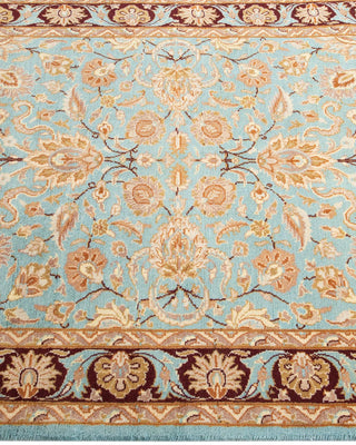 Traditional Mogul Light Blue Wool Area Rug 3' 2" x 4' 10" - Solo Rugs