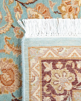 Traditional Mogul Light Blue Wool Area Rug 3' 2" x 4' 10" - Solo Rugs