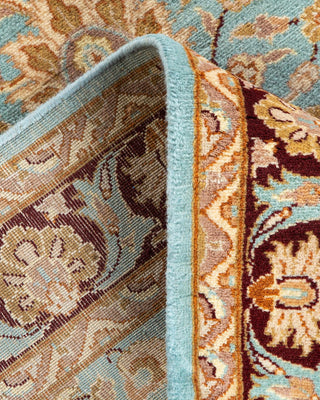 Traditional Mogul Light Blue Wool Area Rug 3' 2" x 4' 10" - Solo Rugs