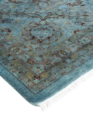 Contemporary Fine Vibrance Light Blue Wool Area Rug 10' 1" x 14' 5" - Solo Rugs