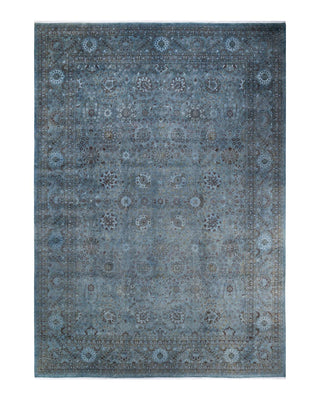 Contemporary Fine Vibrance Light Blue Wool Area Rug 10' 1" x 14' 5" - Solo Rugs