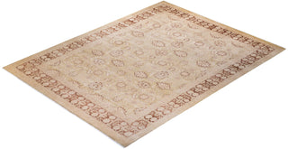 Contemporary Eclectic Ivory Wool Area Rug 9' 1" x 12' 1" - Solo Rugs