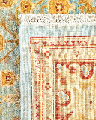 Contemporary Eclectic Light Blue Wool Area Rug 6' 2" x 9' 2" - Solo Rugs