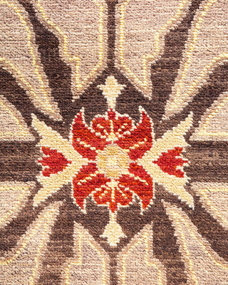 Contemporary Eclectic Beige Wool Area Rug 9' 2" x 11' 10" - Solo Rugs