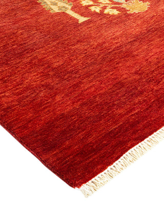 Contemporary Eclectic Red Wool Area Rug 9' 0" x 11' 10" - Solo Rugs
