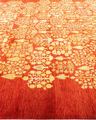 Contemporary Eclectic Red Wool Area Rug 9' 0" x 11' 10" - Solo Rugs