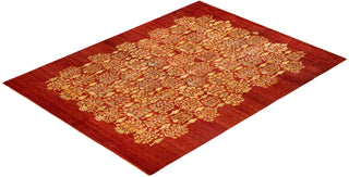 Contemporary Eclectic Red Wool Area Rug 9' 0" x 11' 10" - Solo Rugs