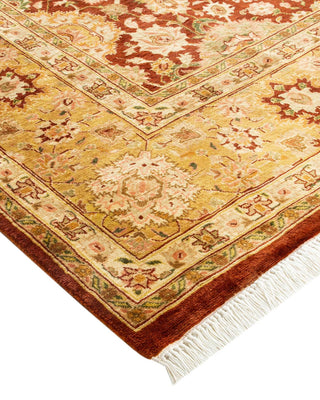 Traditional Mogul Brown Wool Area Rug 6' 1" x 9' 0" - Solo Rugs