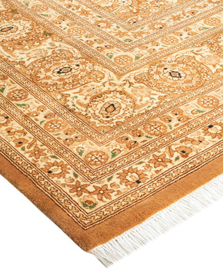 Traditional Mogul Yellow Wool Area Rug 6' 1" x 9' 1" - Solo Rugs