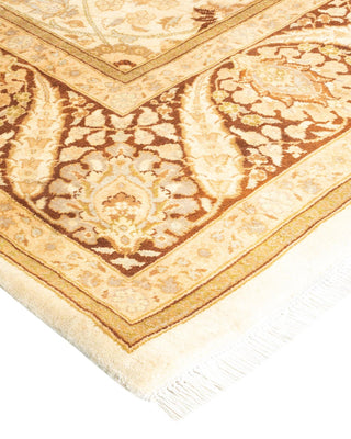 Traditional Mogul Ivory Wool Area Rug 6' 2" x 9' 2" - Solo Rugs
