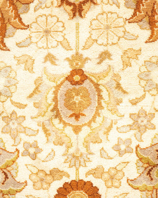 Traditional Mogul Ivory Wool Area Rug 6' 2" x 9' 2" - Solo Rugs