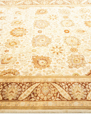 Traditional Mogul Ivory Wool Area Rug 6' 2" x 9' 2" - Solo Rugs