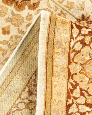 Traditional Mogul Ivory Wool Area Rug 6' 2" x 9' 2" - Solo Rugs