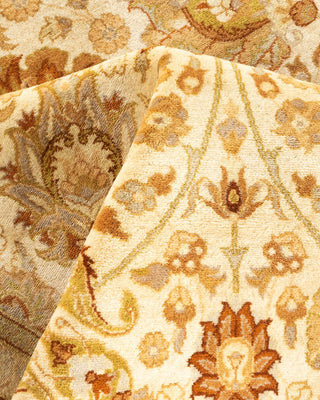 Traditional Mogul Ivory Wool Area Rug 6' 2" x 9' 2" - Solo Rugs
