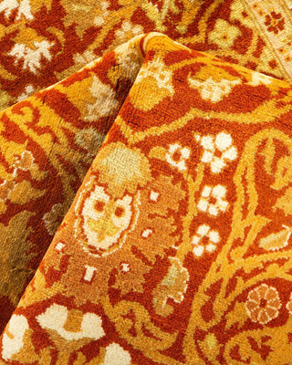 Traditional Mogul Orange Wool Area Rug 3' 1" x 5' 6" - Solo Rugs