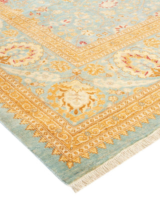 Traditional Mogul Light Blue Wool Area Rug 8' 1" x 10' 5" - Solo Rugs