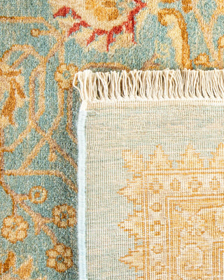 Traditional Mogul Light Blue Wool Area Rug 8' 1" x 10' 5" - Solo Rugs