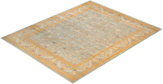 Traditional Mogul Light Blue Wool Area Rug 8' 1" x 10' 5" - Solo Rugs