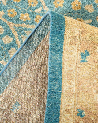 Traditional Mogul Light Blue Wool Area Rug 8' 2" x 10' 4" - Solo Rugs