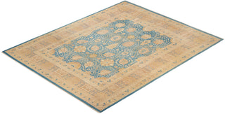 Traditional Mogul Light Blue Wool Area Rug 8' 2" x 10' 4" - Solo Rugs