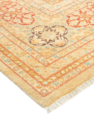 Traditional Mogul Yellow Wool Area Rug 8' 0" x 10' 3" - Solo Rugs