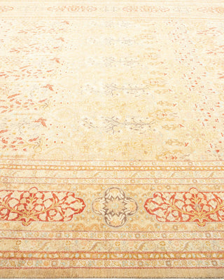 Traditional Mogul Yellow Wool Area Rug 8' 0" x 10' 3" - Solo Rugs