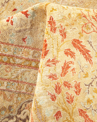 Traditional Mogul Yellow Wool Area Rug 8' 0" x 10' 3" - Solo Rugs
