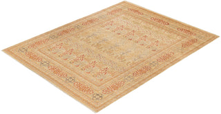 Traditional Mogul Yellow Wool Area Rug 8' 0" x 10' 3" - Solo Rugs