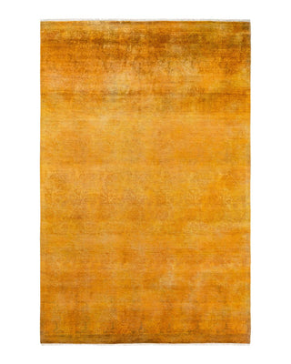Contemporary Fine Vibrance Yellow Wool Area Rug 6' 1" x 8' 10" - Solo Rugs