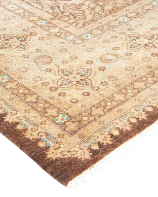 Traditional Mogul Brown Wool Area Rug 6' 1" x 8' 10" - Solo Rugs