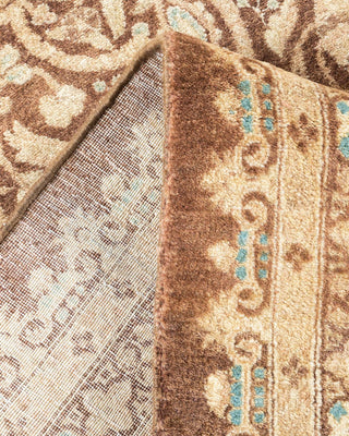 Traditional Mogul Brown Wool Area Rug 6' 1" x 8' 10" - Solo Rugs