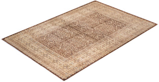 Traditional Mogul Brown Wool Area Rug 6' 1" x 8' 10" - Solo Rugs