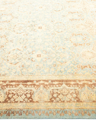 Traditional Mogul Light Blue Wool Area Rug 6' 1" x 9' 1" - Solo Rugs