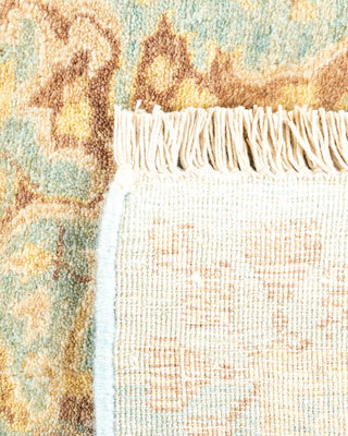 Traditional Mogul Light Blue Wool Area Rug 6' 1" x 9' 1" - Solo Rugs
