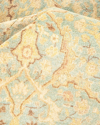 Traditional Mogul Light Blue Wool Area Rug 6' 1" x 9' 1" - Solo Rugs
