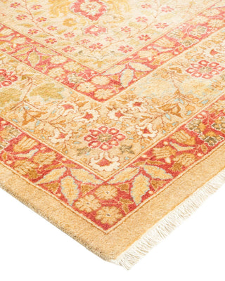 Traditional Mogul Yellow Wool Area Rug 6' 2" x 9' 1" - Solo Rugs