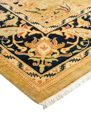 Traditional Mogul Green Wool Area Rug 6' 3" x 8' 10" - Solo Rugs