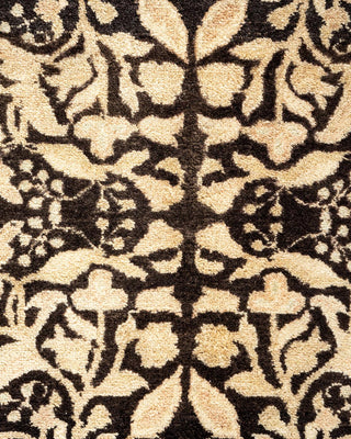 Traditional Mogul Black Wool Area Rug 6' 3" x 9' 2" - Solo Rugs
