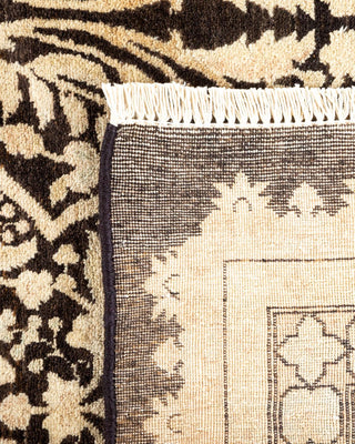 Traditional Mogul Black Wool Area Rug 6' 3" x 9' 2" - Solo Rugs