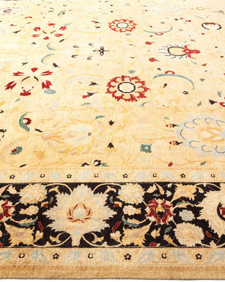 Traditional Mogul Ivory Wool Area Rug 10' 2" x 13' 9" - Solo Rugs