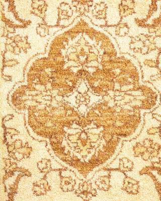 Traditional Mogul Yellow Wool Area Rug 4' 0" x 6' 1" - Solo Rugs