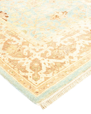 Traditional Mogul Light Blue Wool Area Rug 4' 2" x 6' 6" - Solo Rugs