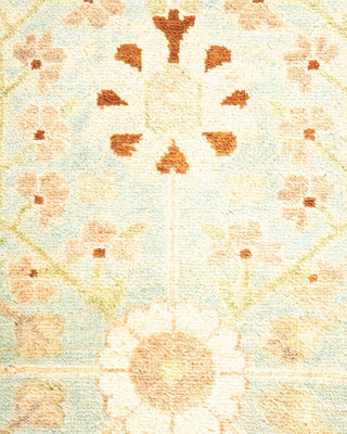 Traditional Mogul Light Blue Wool Area Rug 4' 2" x 6' 6" - Solo Rugs
