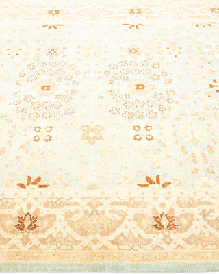 Traditional Mogul Light Blue Wool Area Rug 4' 2" x 6' 6" - Solo Rugs