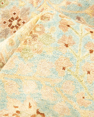 Traditional Mogul Light Blue Wool Area Rug 4' 2" x 6' 6" - Solo Rugs