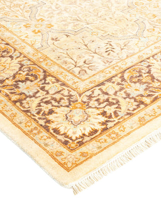 Traditional Mogul Ivory Wool Area Rug 4' 4" x 5' 10" - Solo Rugs