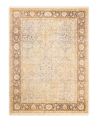 Traditional Mogul Ivory Wool Area Rug 4' 4" x 5' 10" - Solo Rugs